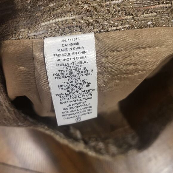Michael Kors Metallic Short Skirt Size 12 Gold, Tan and Brown - Picture 5 of 7